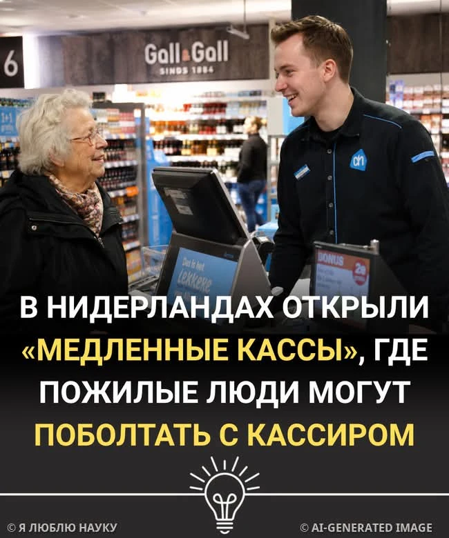 В Нидерландах сеть супермаркетов Jumbo открыла «медленные кассы» Kletskassa для покупат...