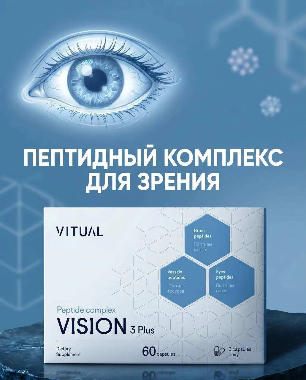 Личный кейс: пептидный комплекс Vision 3 Plus — от тумана в глазах до распахнутого взгляда

Такие со