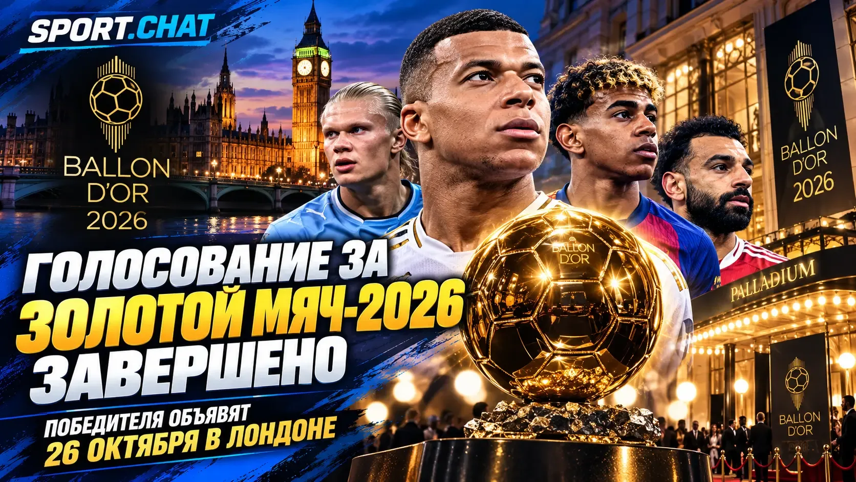 Голосование за «Золотой мяч»-2026 завершено: победителя объявят 26 октября в Лондоне — ...