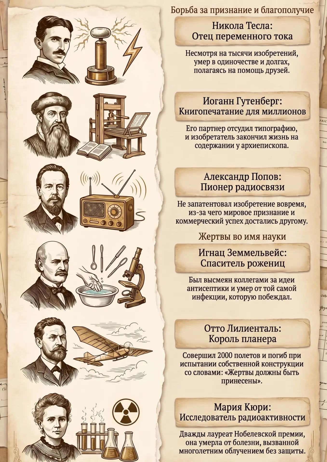 🙌 Великие изобретатели, которые изменили мир, но столкнулись с лишениями.

🔬 Никола Тесла (1856–19
