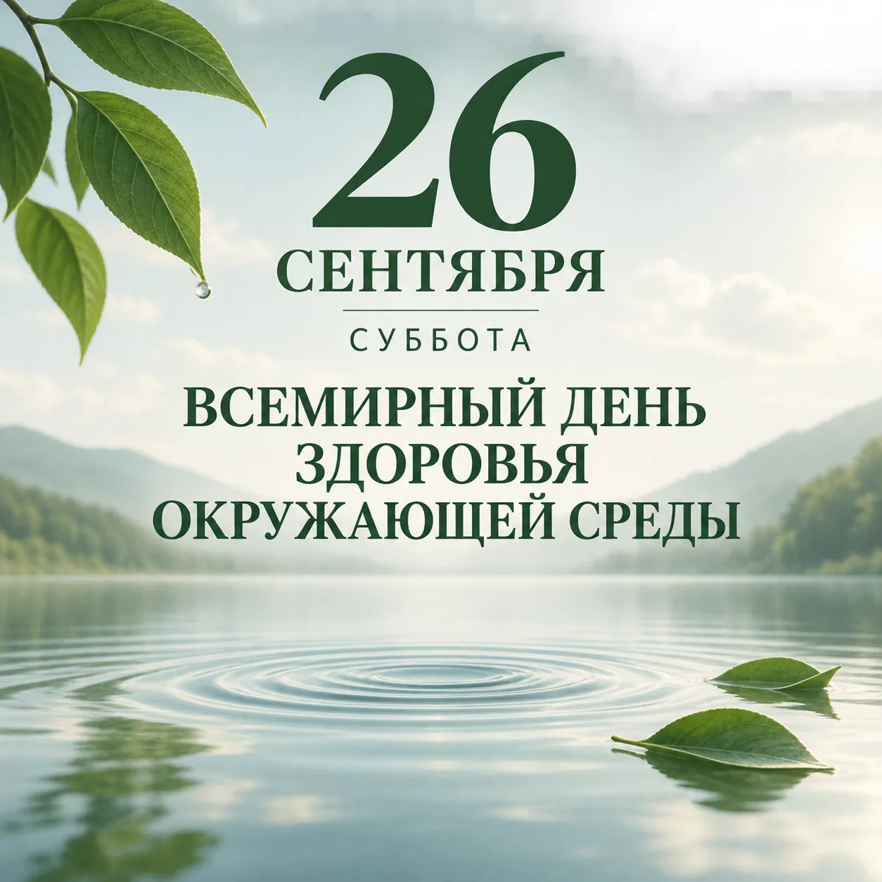 26 сентября — Всемирный день здоровья окружающей среды