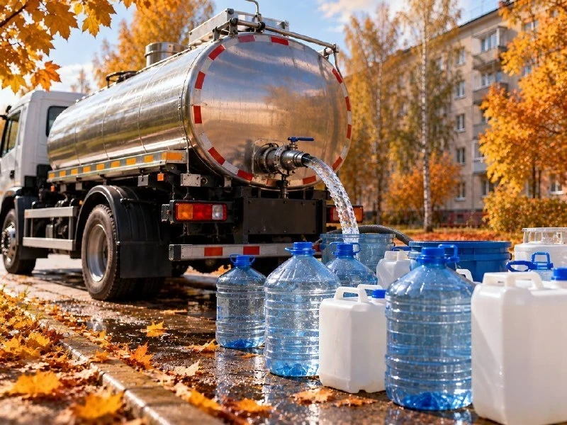 В Свободном организовали подвоз питьевой воды для жителей домов, оставшихся без водосна...