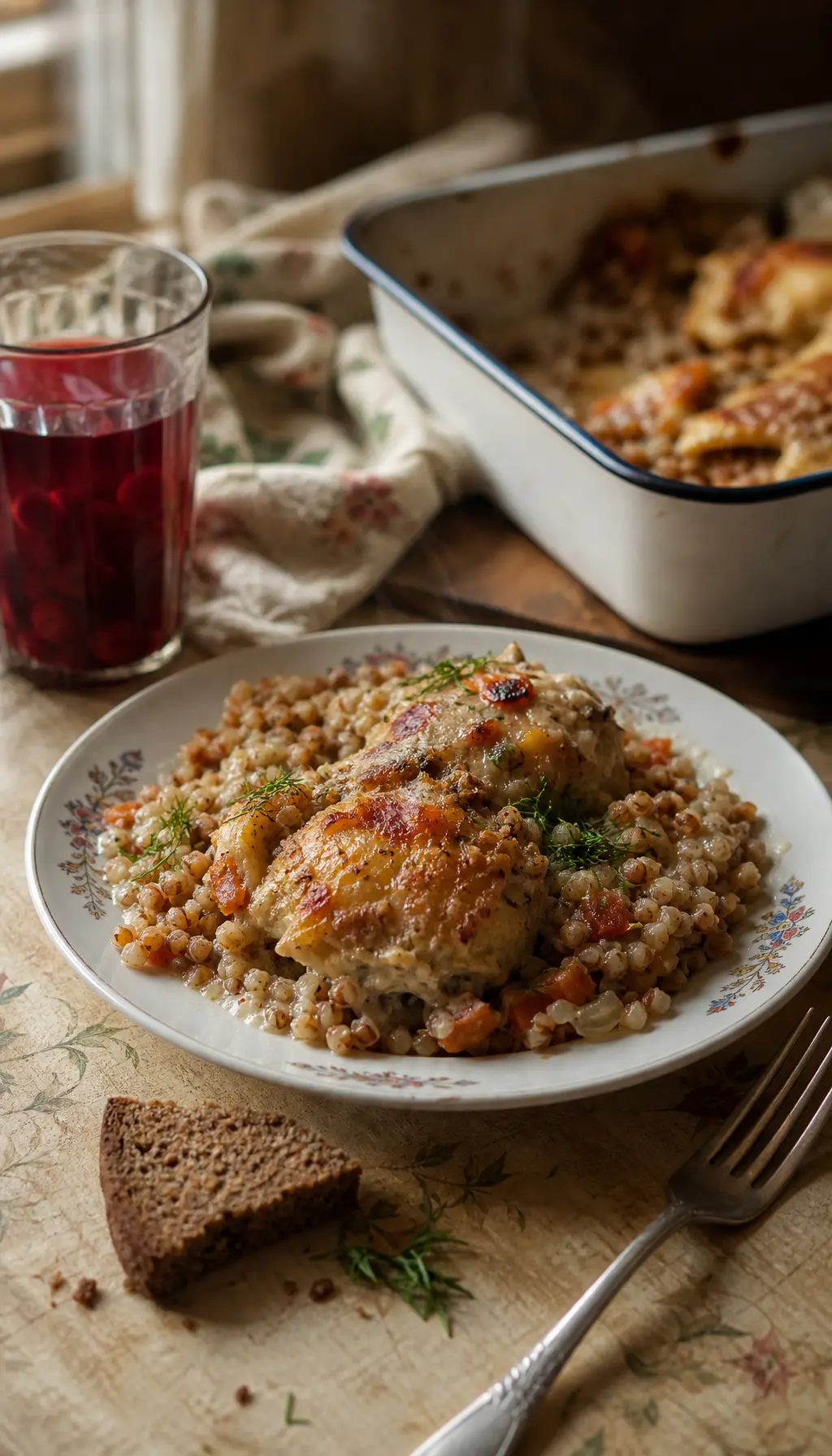 Курица с гречкой
как у бабушки на кухне 🍲
Ингредиенты:
куриные бёдра — 800 г
гречка — 180 г
лук — 2