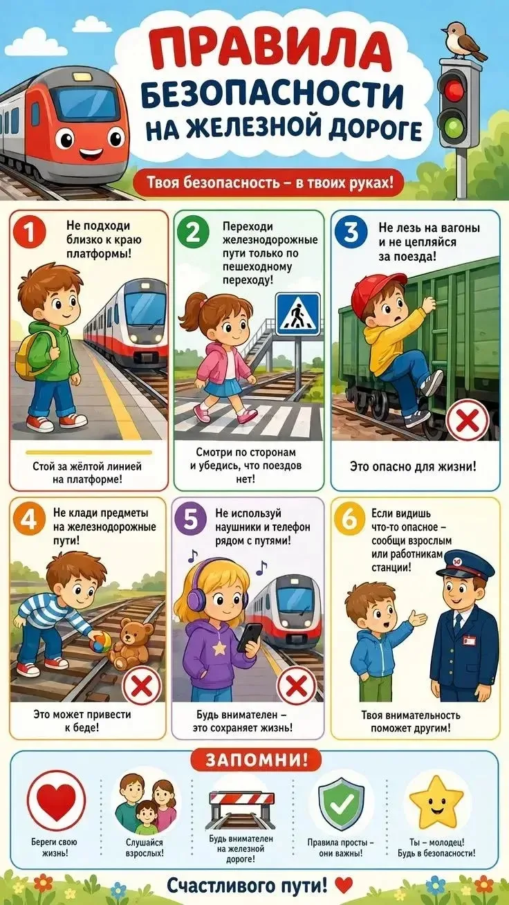 🚂Железная дорога — это не место для спешки и отвлечений. Цена невнимательности здесь с...