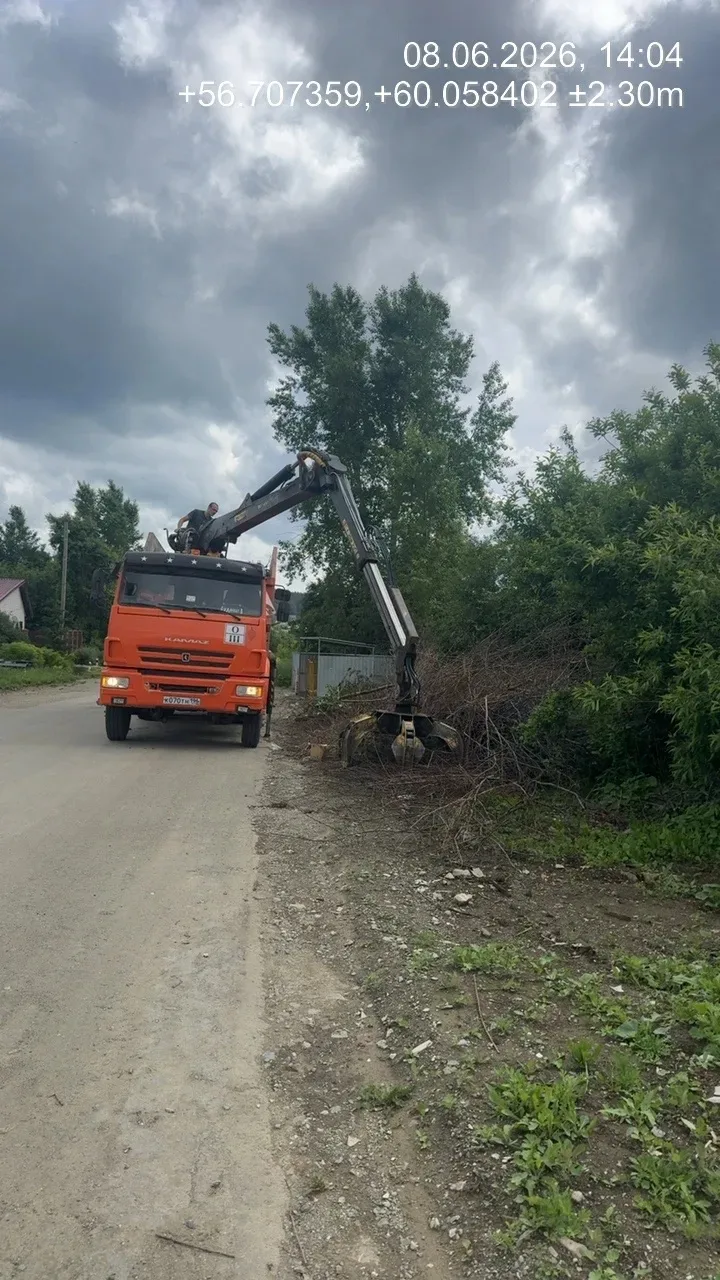 Сегодня выполняется вывоз растительных отходов с площадок ТКО. Эти работы осуществляются за счет сре
