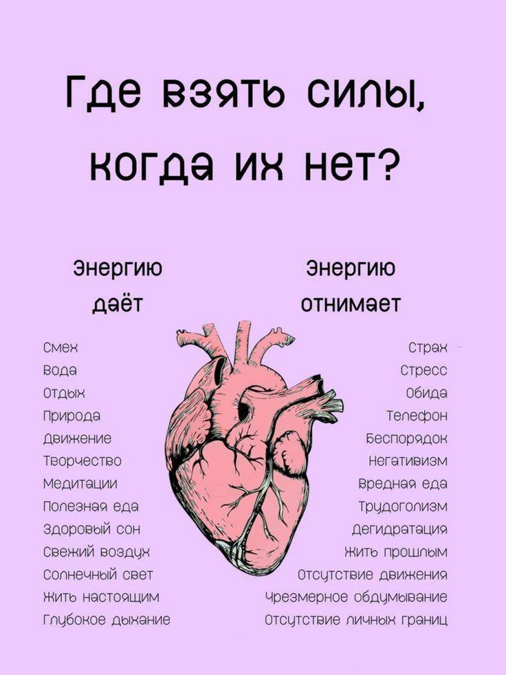 Что же дает нам силы и что  отнимает их👀❓Давайте разбираться❗️📌