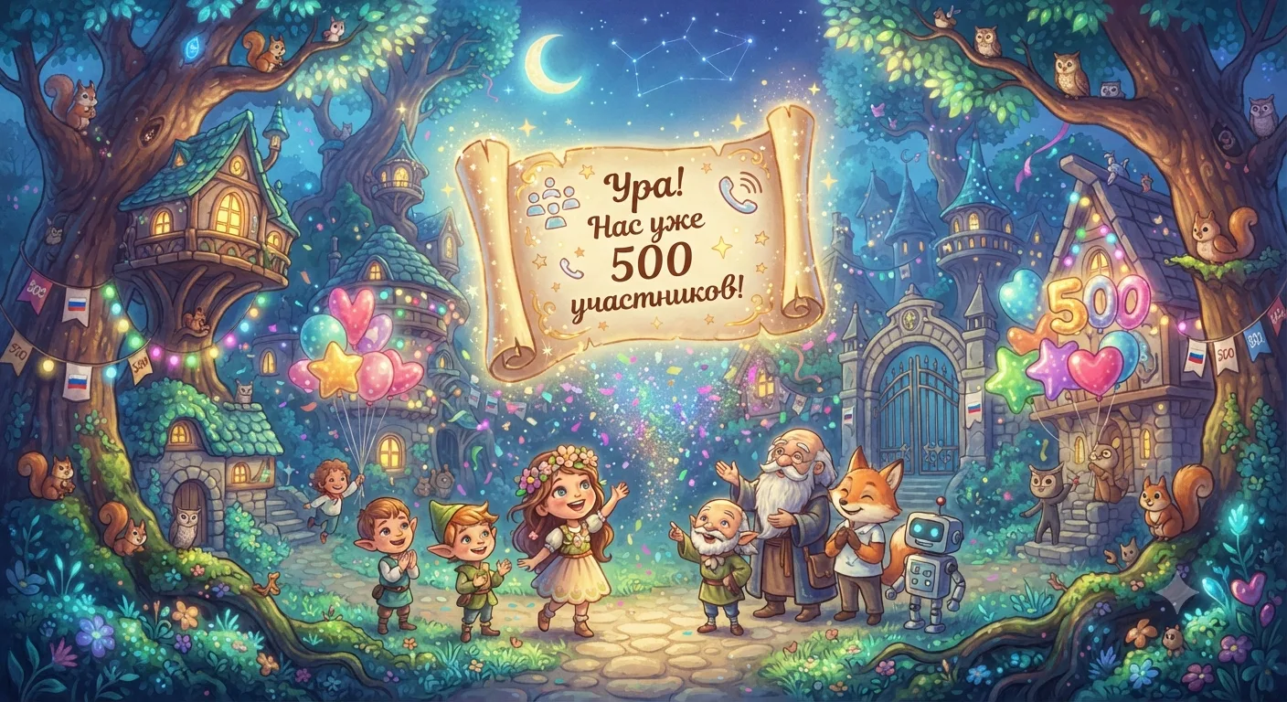🎉 Ура! Нас уже 500 участников!
