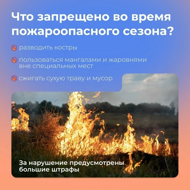 🔥На Южном Урале продолжает действовать пожароопасный сезон. В регионе установлены правила, которые 