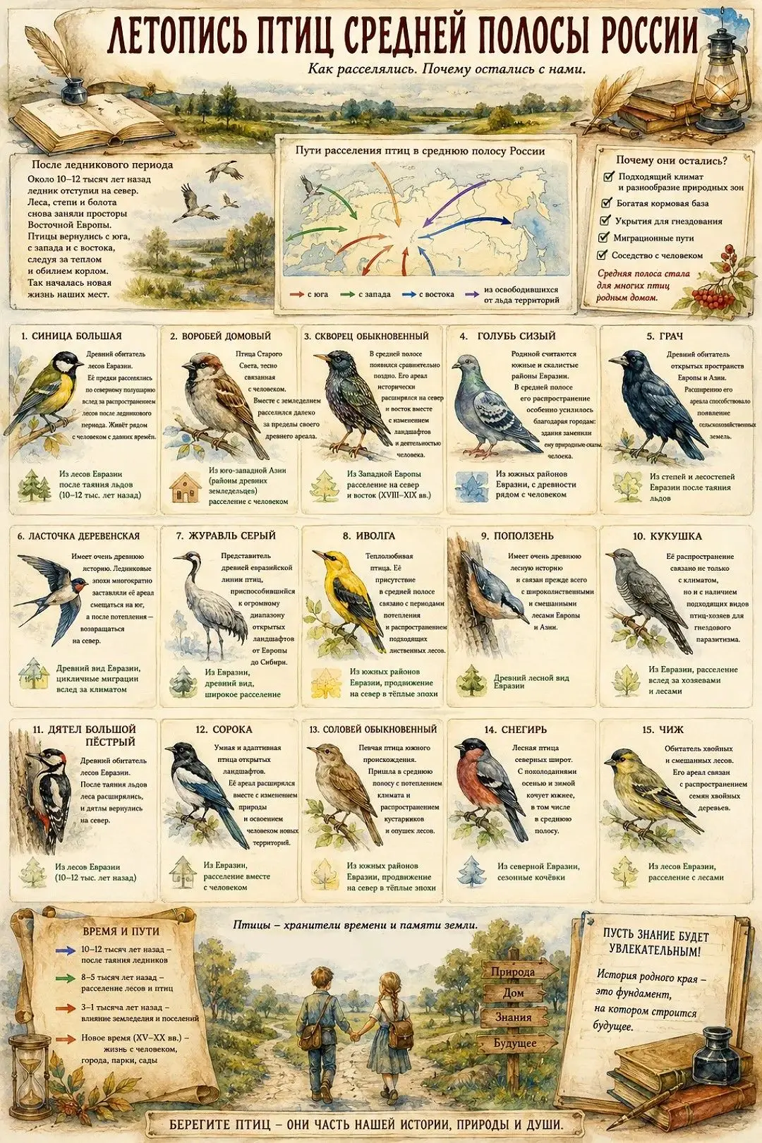🐦‍⬛ Летопись птиц средней полосы России 🐦
