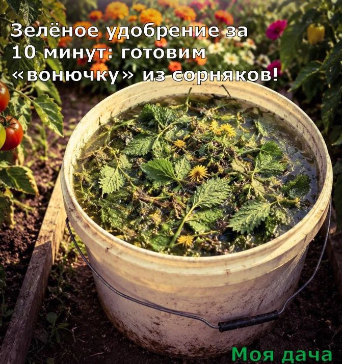 Зелёное удобрение за 10 минут: готовим «вонючку» из сорняков 👍

Это самое бюджетное и эффективное у