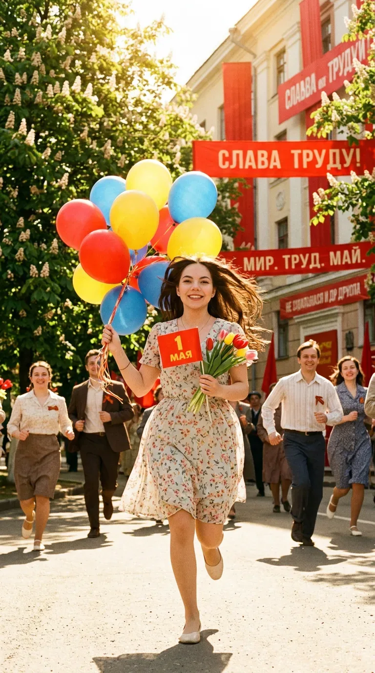 🌷 1 МАЯ: ПРАЗДНИЧНАЯ ОТКРЫТКА С ДУШОЙ  Хотите оказаться на винтажной первомайской открытке — с солнц