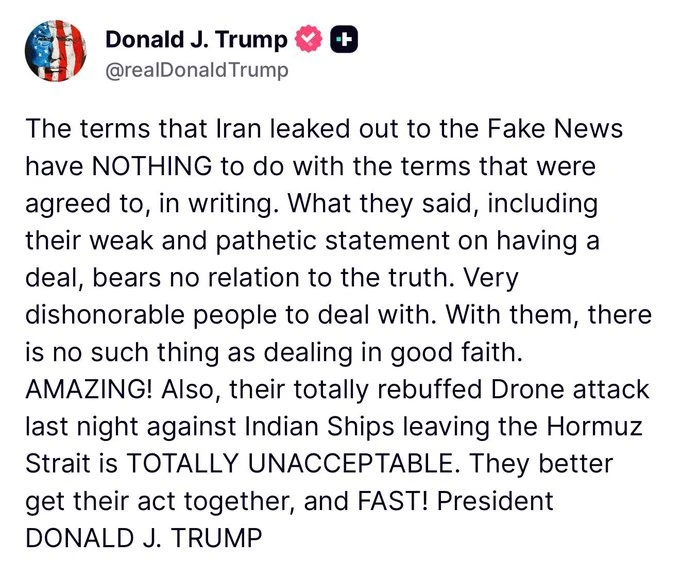 Трамп: условия сделки в СМИ Ирана не имеют ничего общего с реальностью

По словам президента США, ус