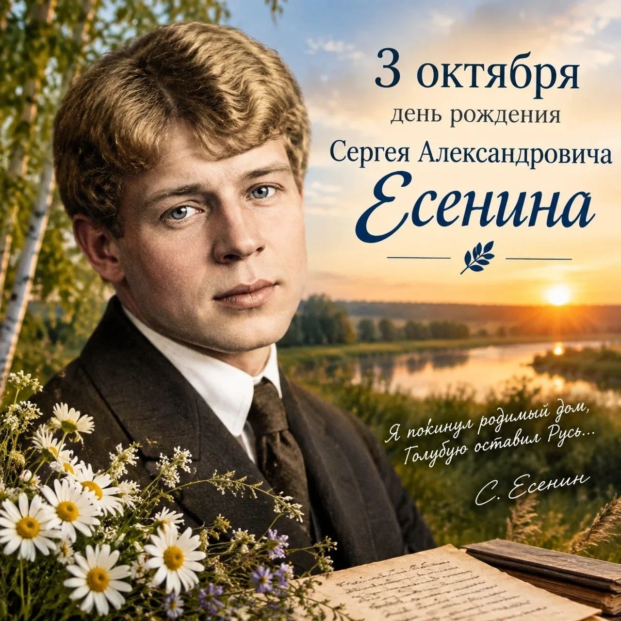 КО ДНЮ РОЖДЕНИЯ ВЕЛИКОГО РУССКОГО ПОЭТА СЕРГЕЯ ЕСЕНИНА.