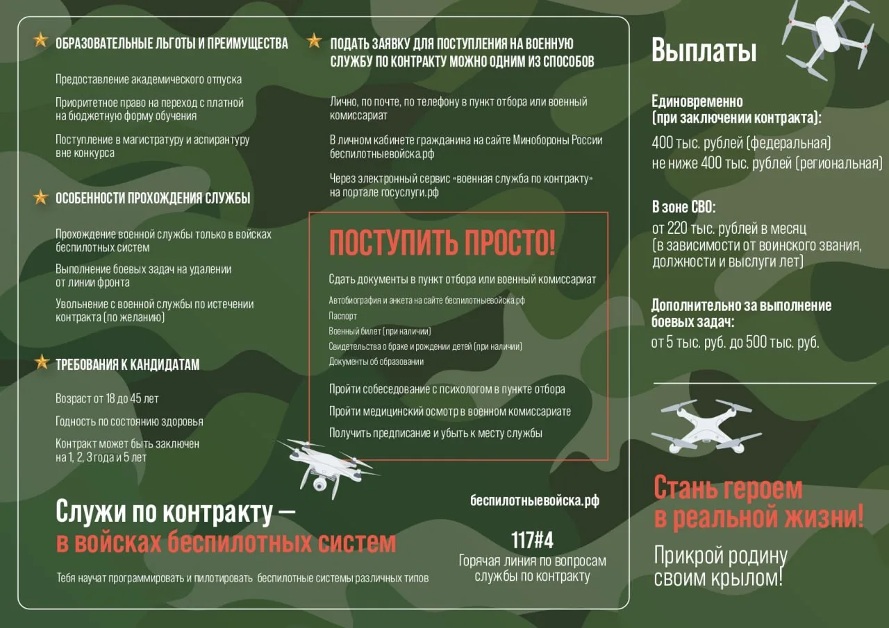 🇷🇺Защищай Родину в войсках беспилотных систем  Войска беспилотных систем – новый род войск в Вооруже