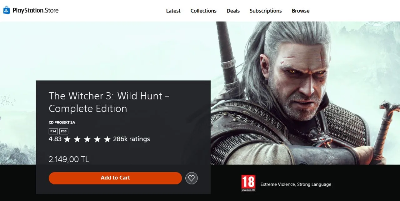 «Ведьмак 3: Дикая охота» ощутимо подорожал в турецком PS Store
