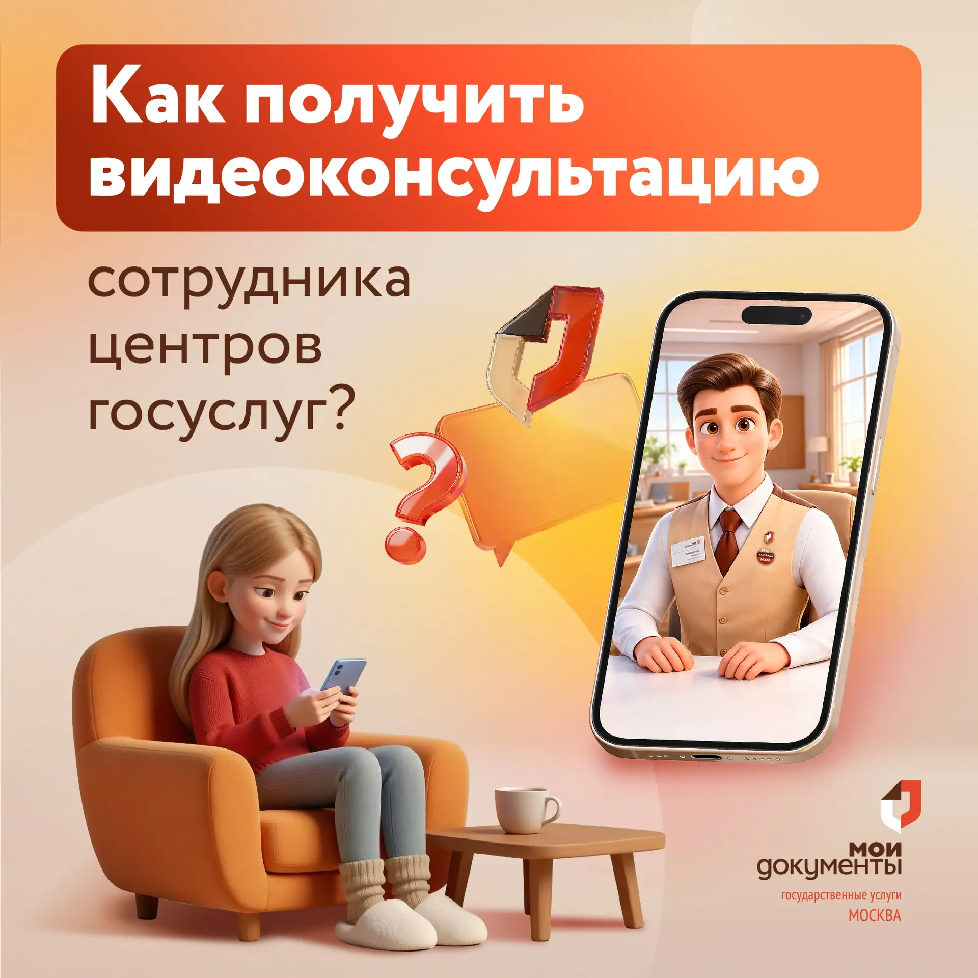 💻 Видеоконсультации с сотрудниками «Мои Документы»