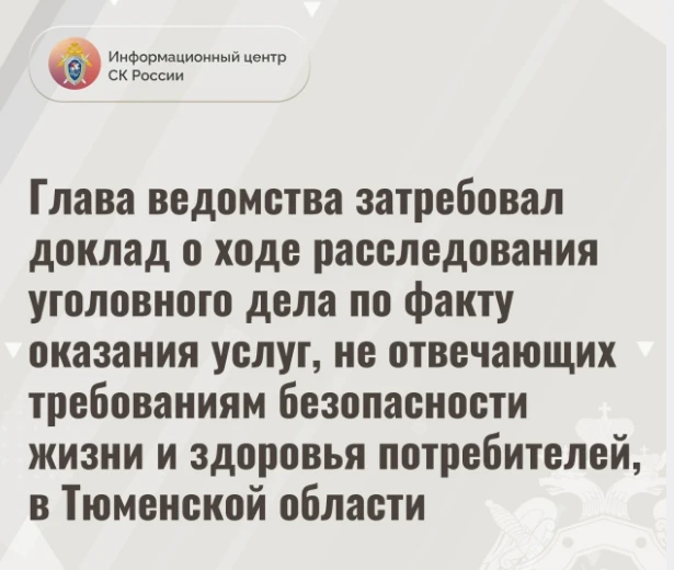 Руководитель Следственного комитета России затребовал доклад о ходе расследования уголо...