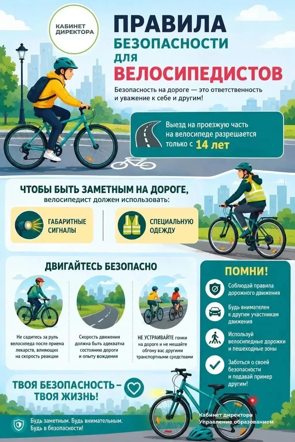 Памятка "Правила безопасности для велосипедистов" 🚴‍♂️