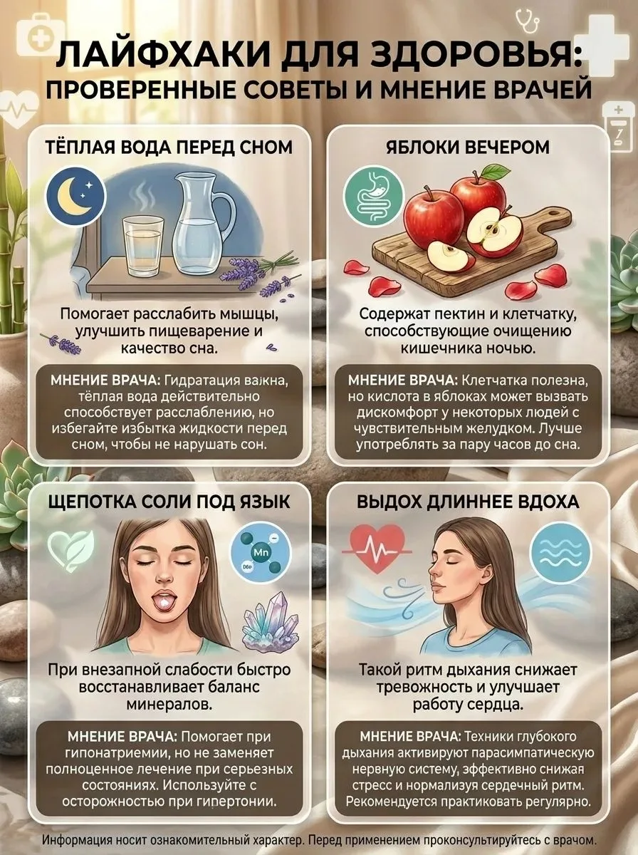 4 лайфхака для здоровья с комментариями врача
