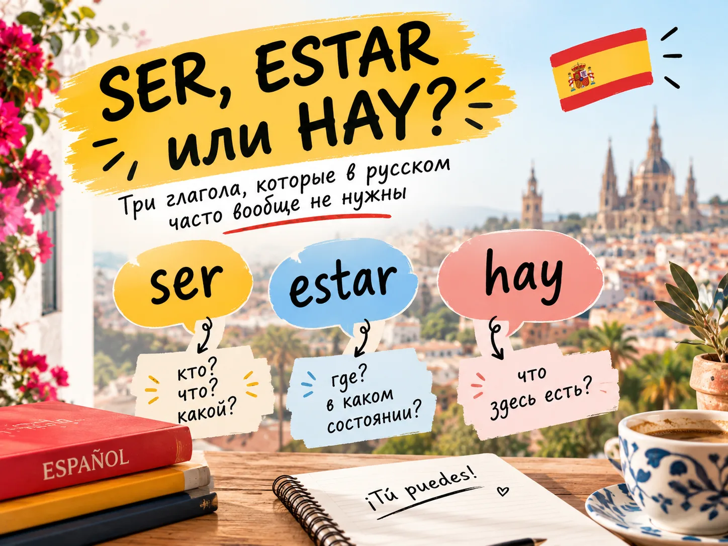 🇪🇸 SER, ESTAR или HAY? Три глагола, которые в русском часто вообще не нужны