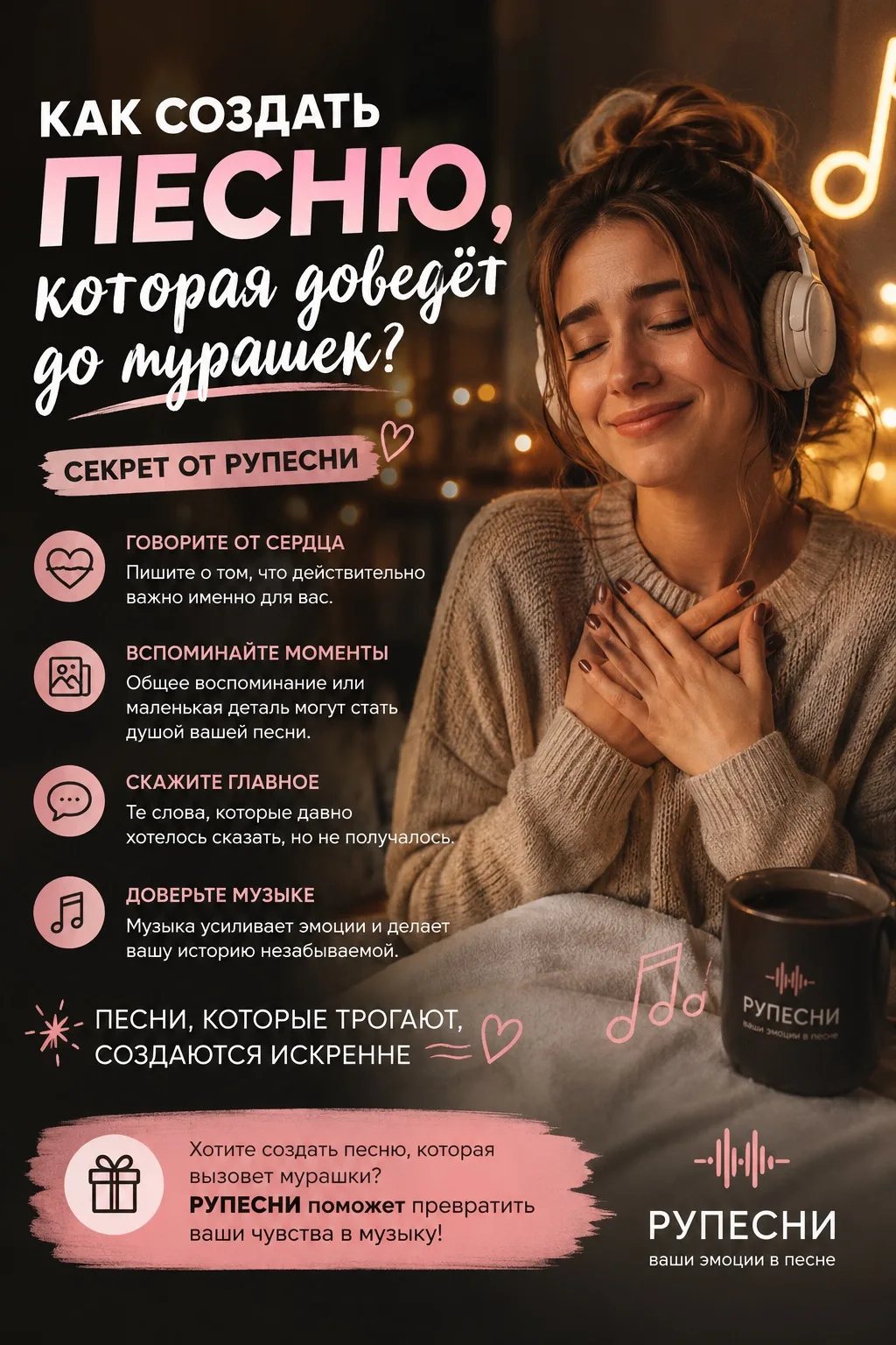 🎵 Как создать песню, которая доведёт до мурашек? Секрет от РУПЕСНИ 🤫