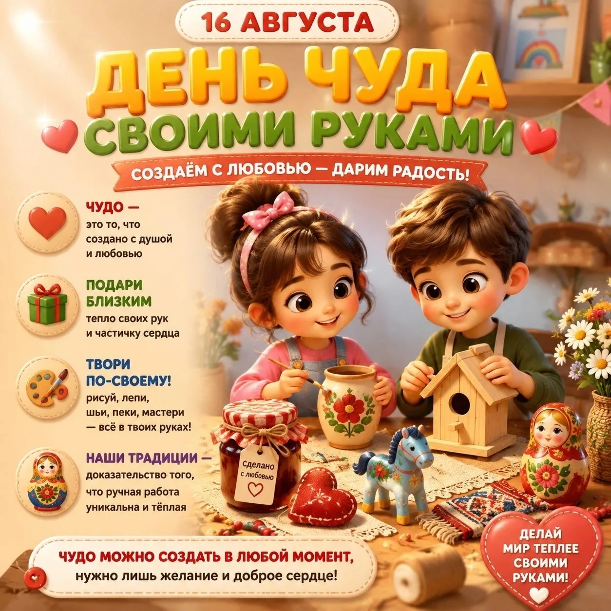 🎨 Сегодня — День чуда своими руками!