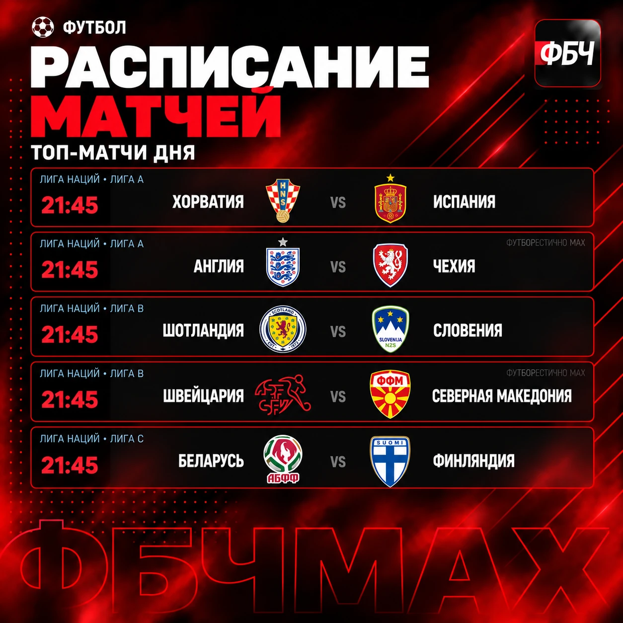 ⚽ ГЛАВНЫЕ МАТЧИ ДНЯ