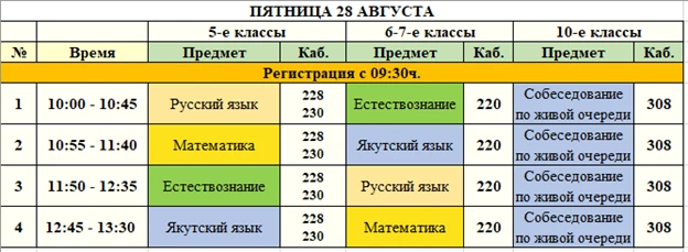 🛑Расписание вступительных испытаний в 5-7, 10 классы.