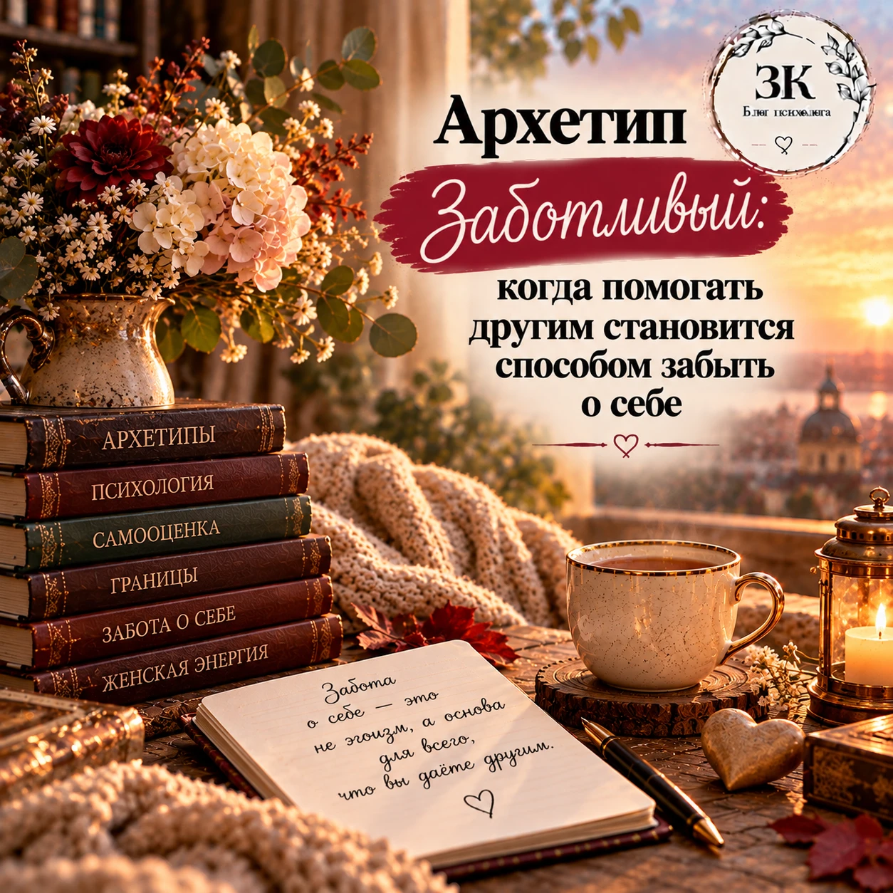 🎭 Архетип «Заботливый»: когда помогать другим становится способом забыть о себе