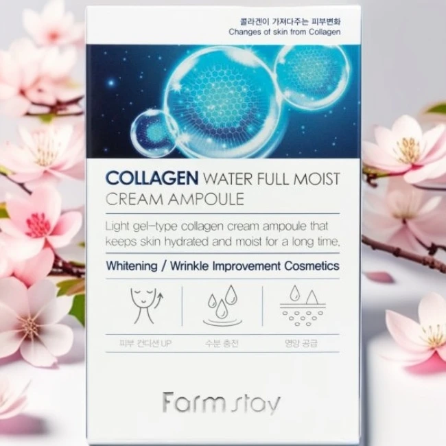 Farm Stay Увлажняющая сыворотка для лица с коллагеном Collagen Water Full Moist Cream Ampoule 250мл
