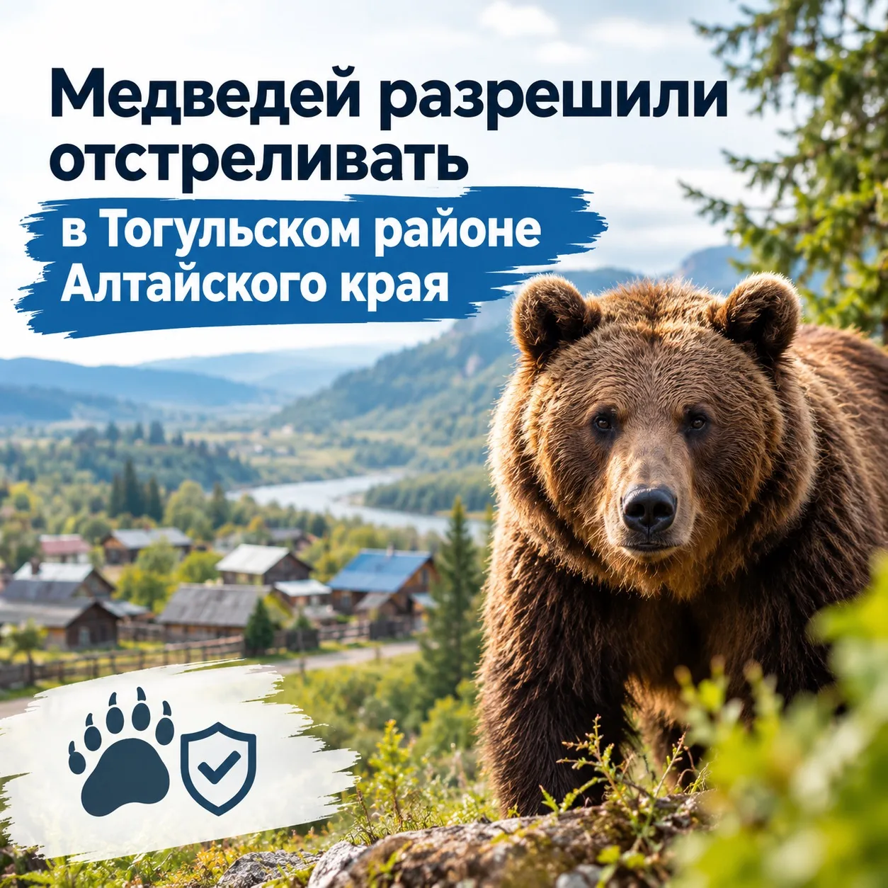 🐻 Медведей разрешили отстреливать в Тогульском районе Алтайского края