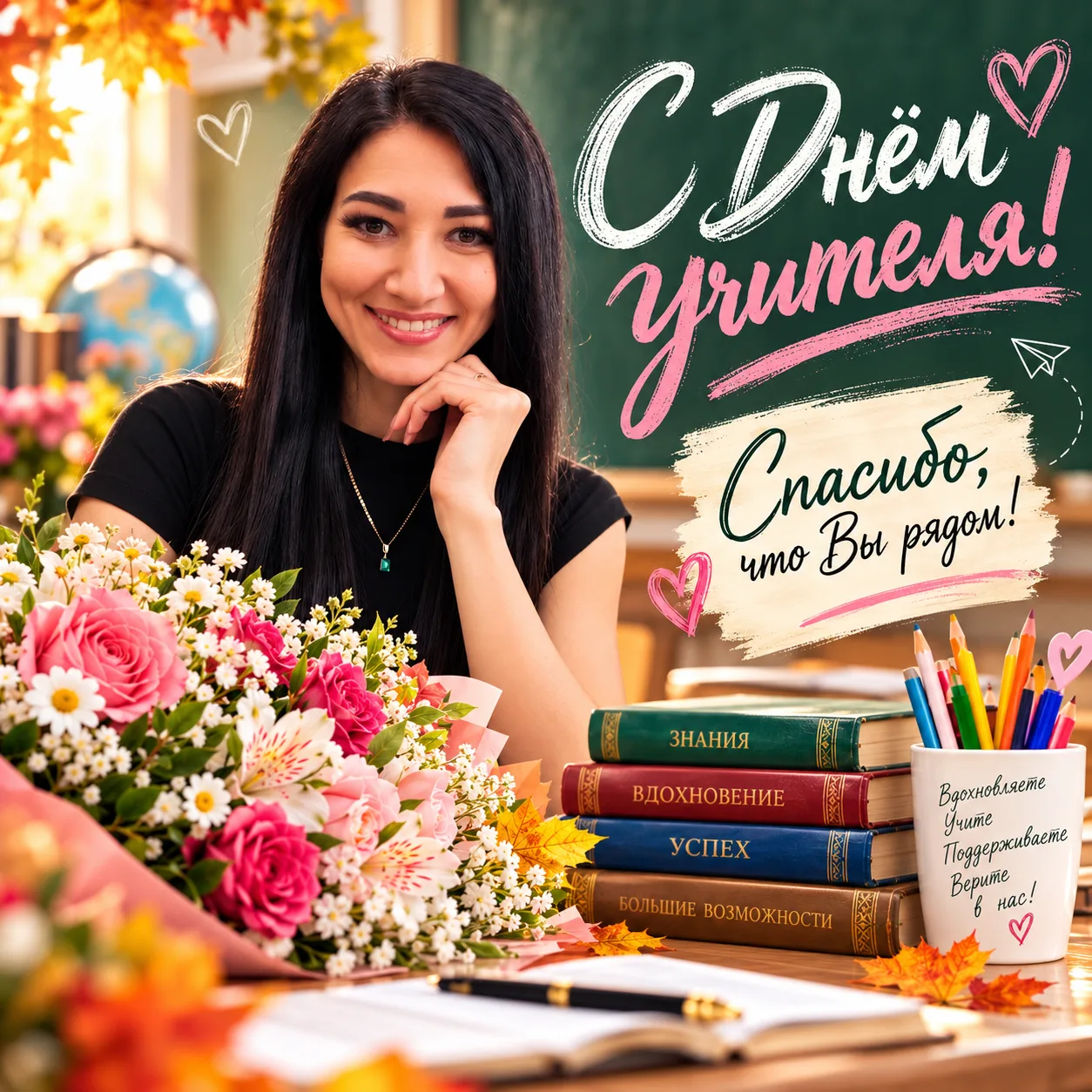 🍎 Когда ученики говорят учителю самое главное — «Спасибо, что Вы рядом!»