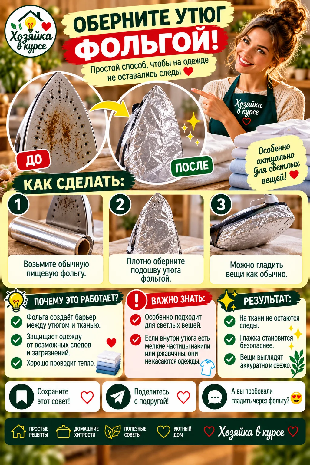 ОБЕРНИТЕ УТЮГ ФОЛЬГОЙ!