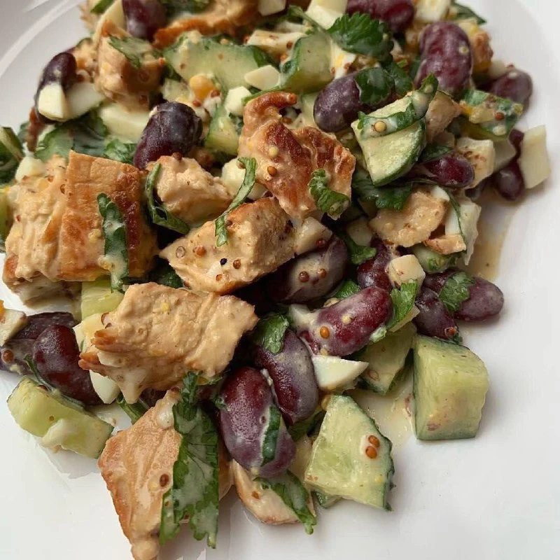 🥗САЛАТ с фасолью, индейкой и огурцом🥗