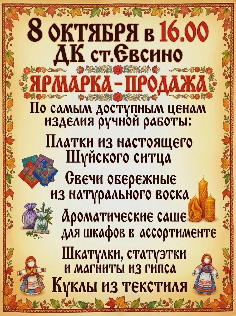 Приглашаем на ярмарку, которая состоится перед концертом ансамбля "Рождество" в Доме ку...
