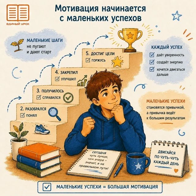 Мотивация начинается с маленьких успехов