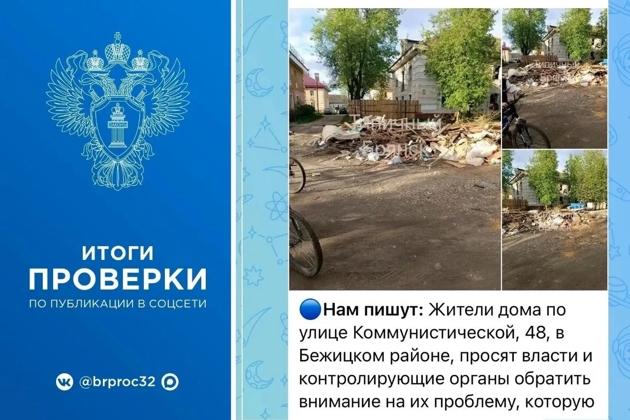 Брянская природоохранная прокуратура отреагировала на сообщение в социальной сети о нес...