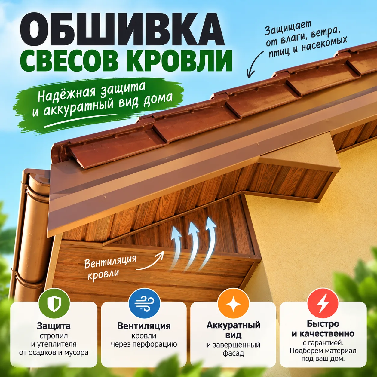Обшивка свесов кровли