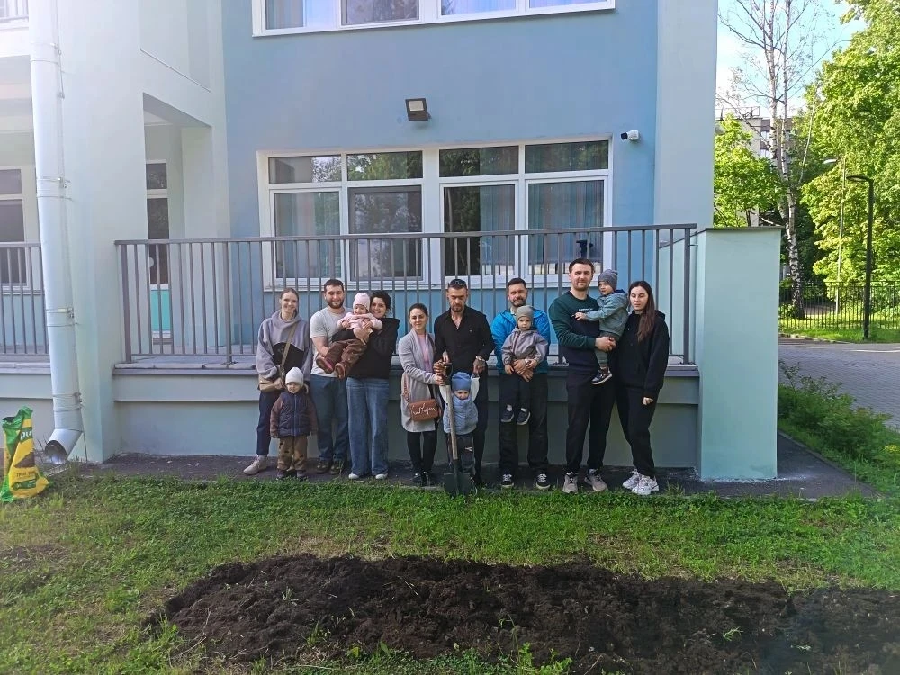На Светлановском, 15 посажены берёзы, рябины 🌳 и цветы 🌸