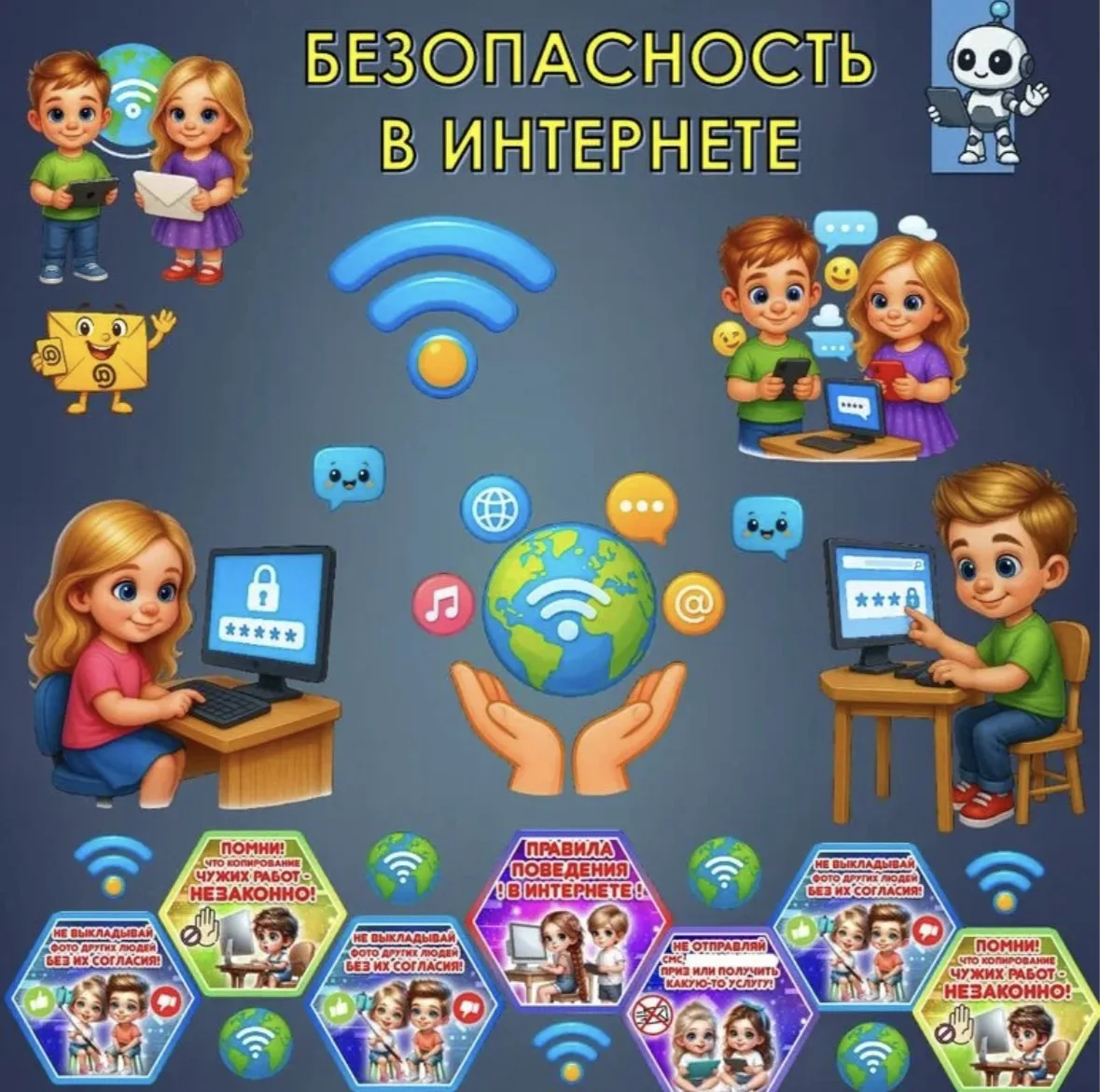 Уважаемые родители! ⚠️

Просим провести с детьми профилактическую беседу о безопасности в интернете 
