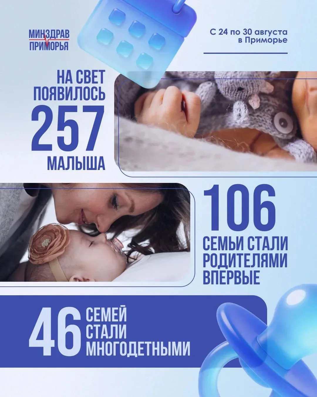 106 приморских семьей встретили первенцев за неделю