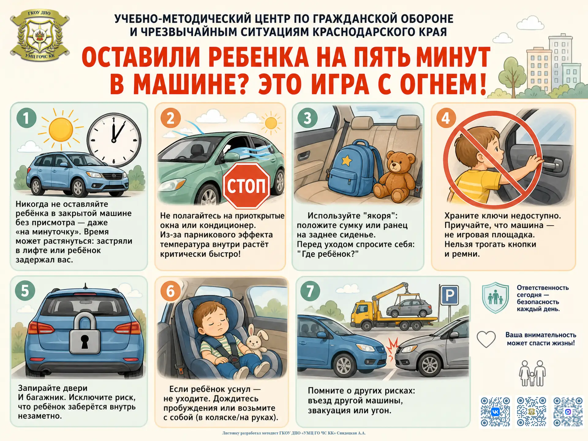 🚨 Оставили ребенка на пять минут в закрытой машине? Это игра с огнем. 

‼️ Малыш рискует задохнутьс