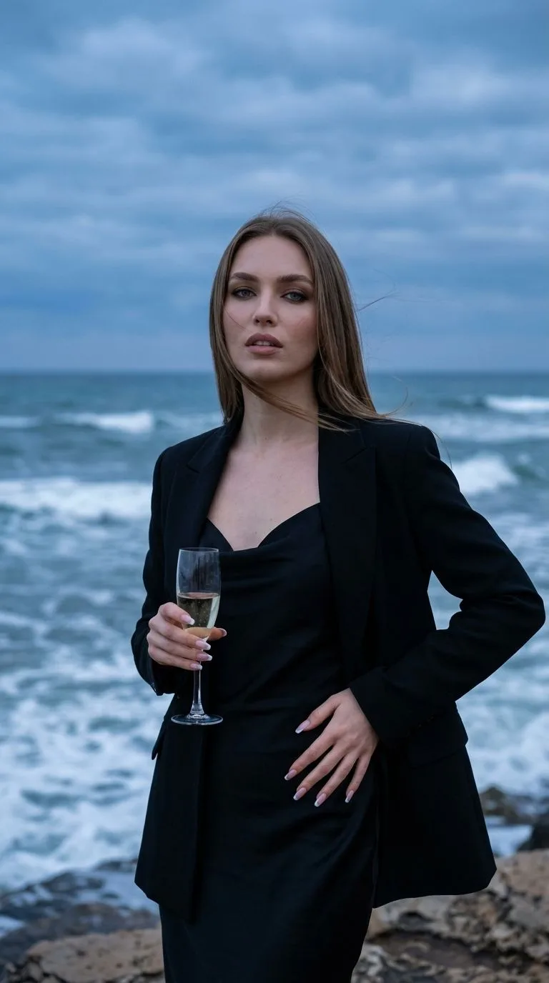 🍾 Шампанское у штормового моря