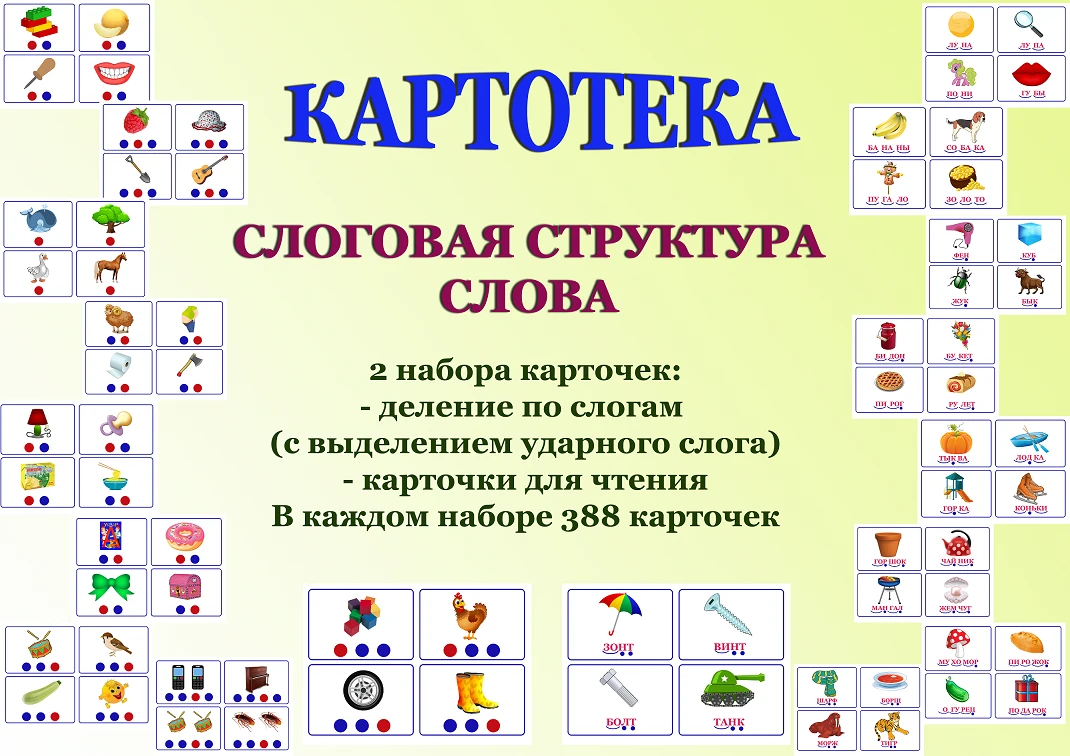 💾КАРТОТЕКА "СЛОГОВАЯ СТРУКТУРА СЛОВА"