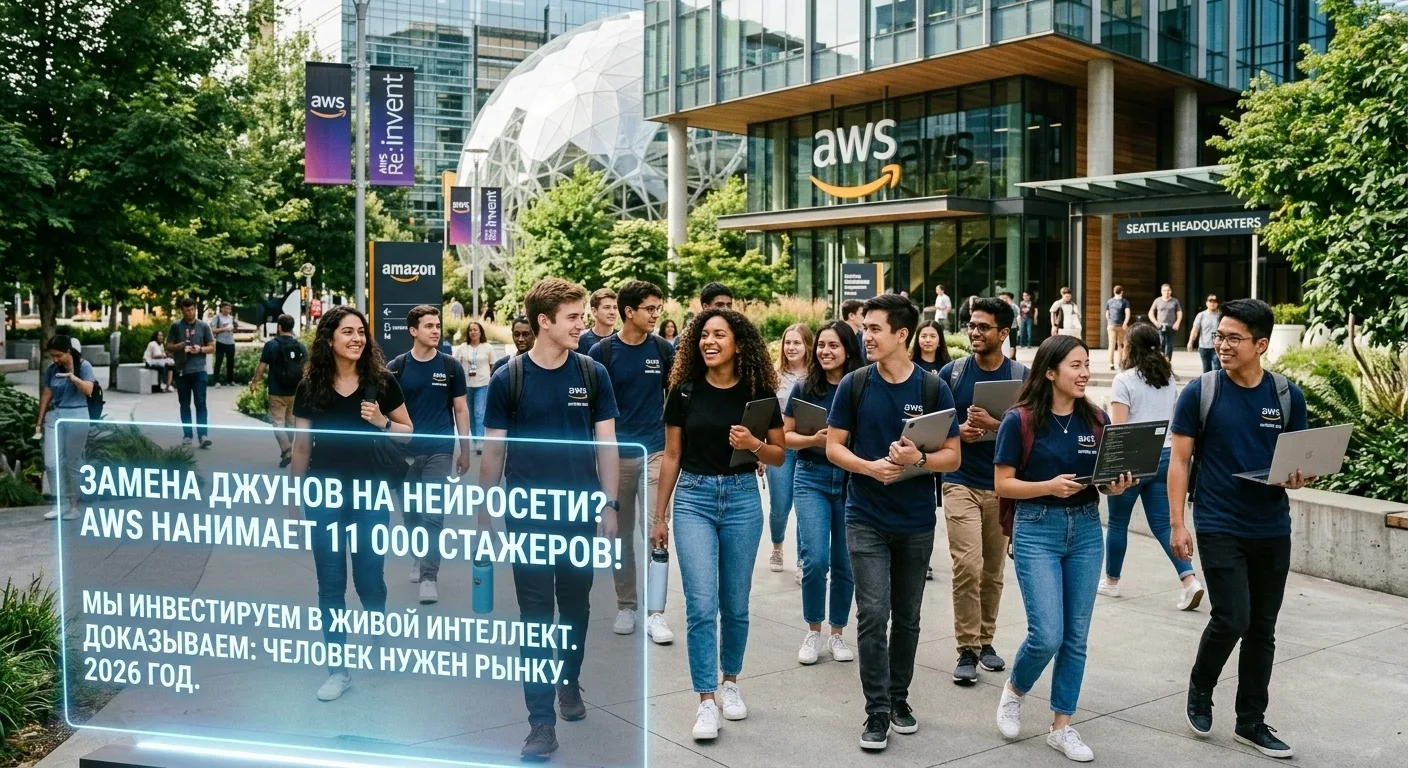 💼 «Замена джунов на нейросети — тупая идея»: Amazon берет 11 000 стажеров  ​Пока техно-инвесторы хор