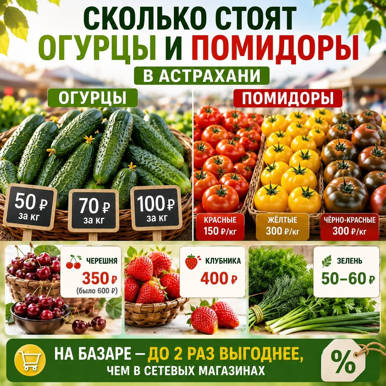 🍅 Где дешевле огурцы — в Жилгородке или на Больших Исадах? И какие помидоры в два раза дороже? Корр