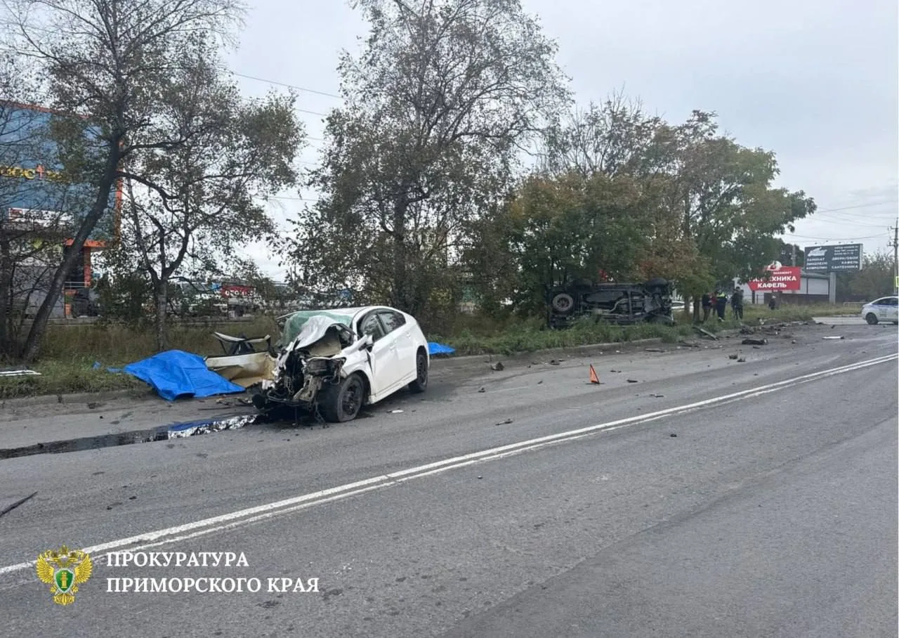 Двое погибли: в Находке на Шоссейной водитель Toyota Prius при повороте налево не пропу...