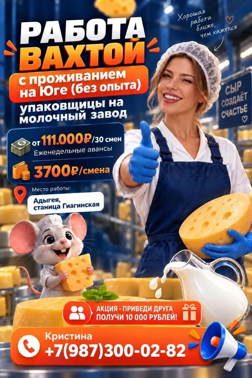 ☀️РАБОТА ВАХТОЙ С ПРОЖИВАНИЕМ НА ЮГЕ — ОТ 111 000 ₽ ЗА 30 СМЕН