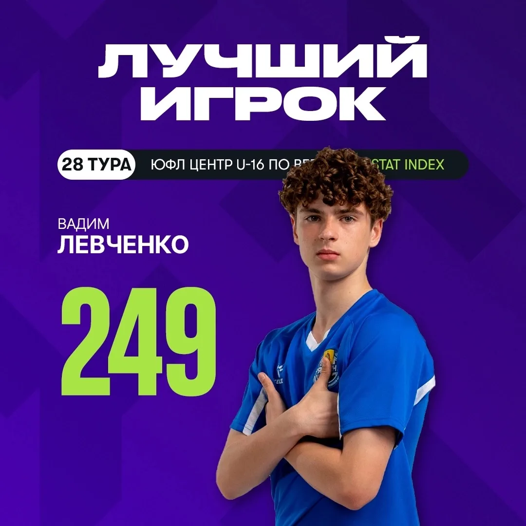 Вадим Левченко – лучший игрок 28-го тура по версии РУСТАТ ⚡