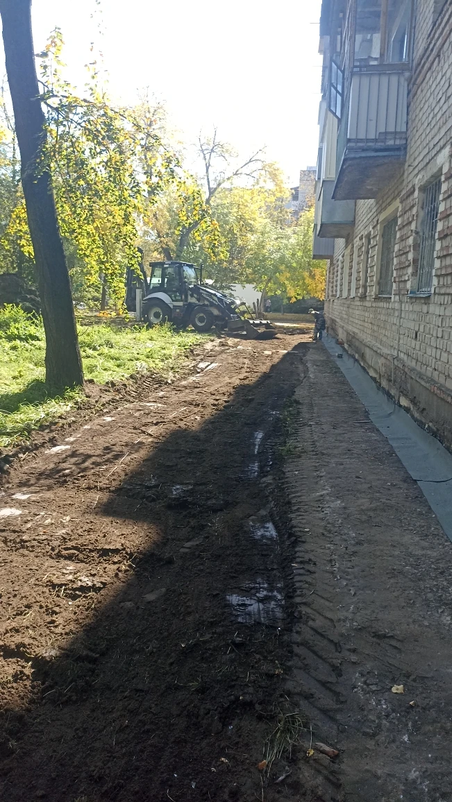 Текущий ремонт отмостки в соответствии с решением общего собрания собственников. ул. Те...